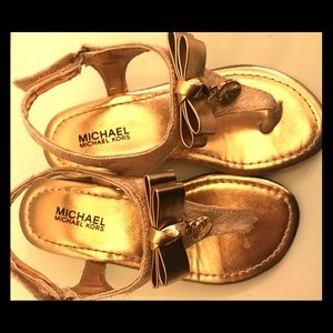 Rose Gold Michael Kors Girls Sandals SZ:11